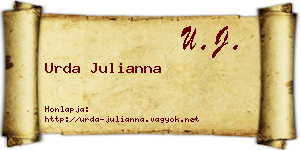 Urda Julianna névjegykártya