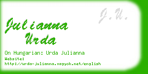 julianna urda business card